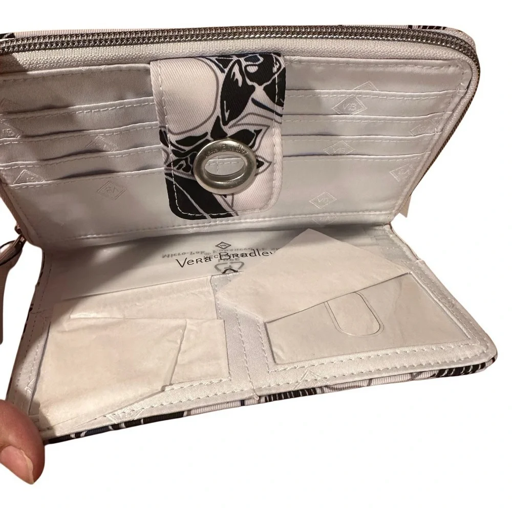 Vera Bradley RFID Turnlock & Zip Wallet - Twilight Garden Performance Twill NWT